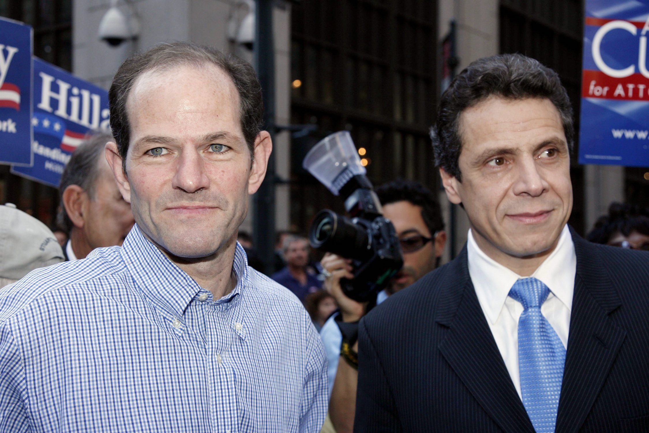 Gov. Andrew Cuomo and Eliot Spitzer
